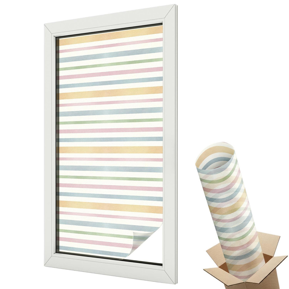 Protipohledová fólie na okna Pastelové pruhy