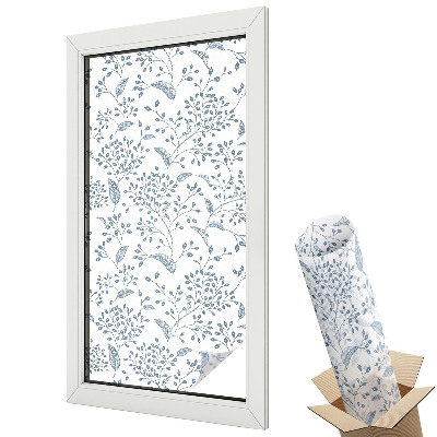 Protipohledová fólie na okna Rostlinný motiv