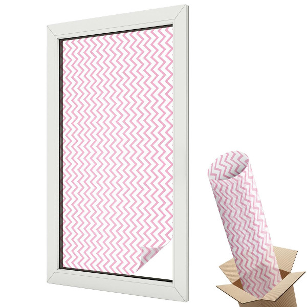 Fólie na okna proti slunci Růžové klikaté čáry