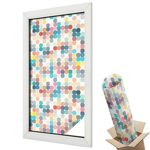 Fólie na okna aby nebylo vidět dovnitř Barevné čtverce