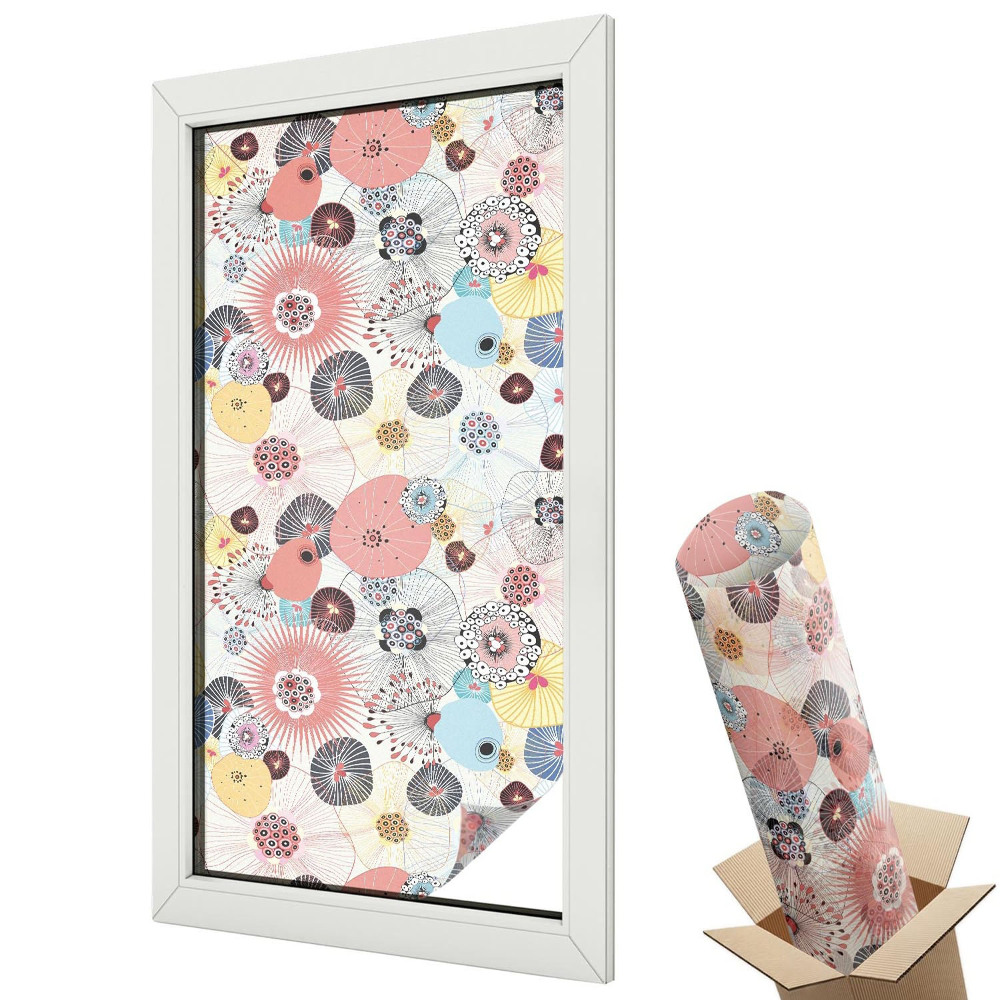 Fólie na okna aby nebylo vidět dovnitř Barevný květ