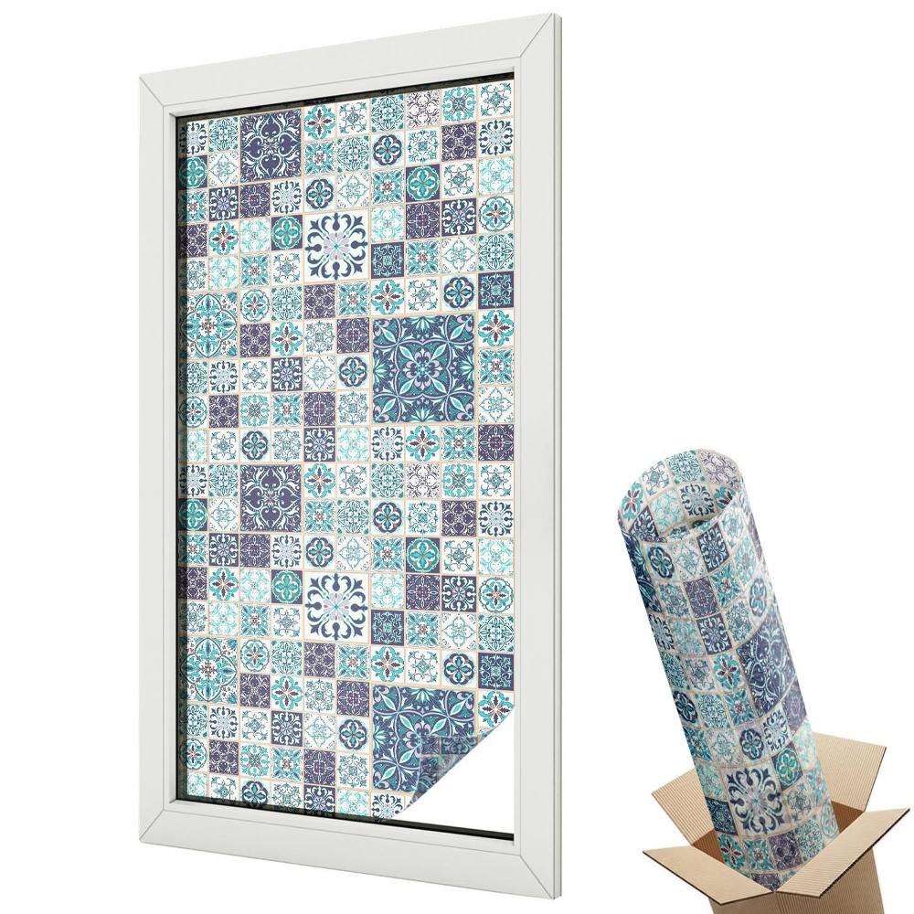 Okenní fólie Květinové dlaždice