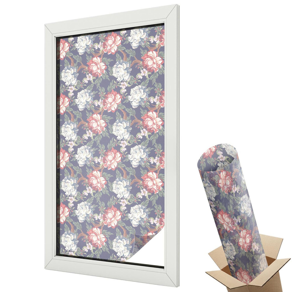 Fólie na okna aby nebylo vidět dovnitř Květinová elegance