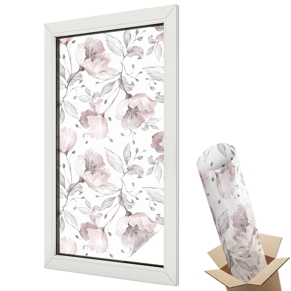 Okenní fólie Růžové listy