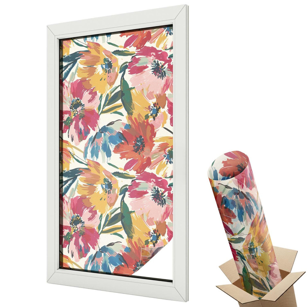 Fólie na okna proti slunci Květinová exploze