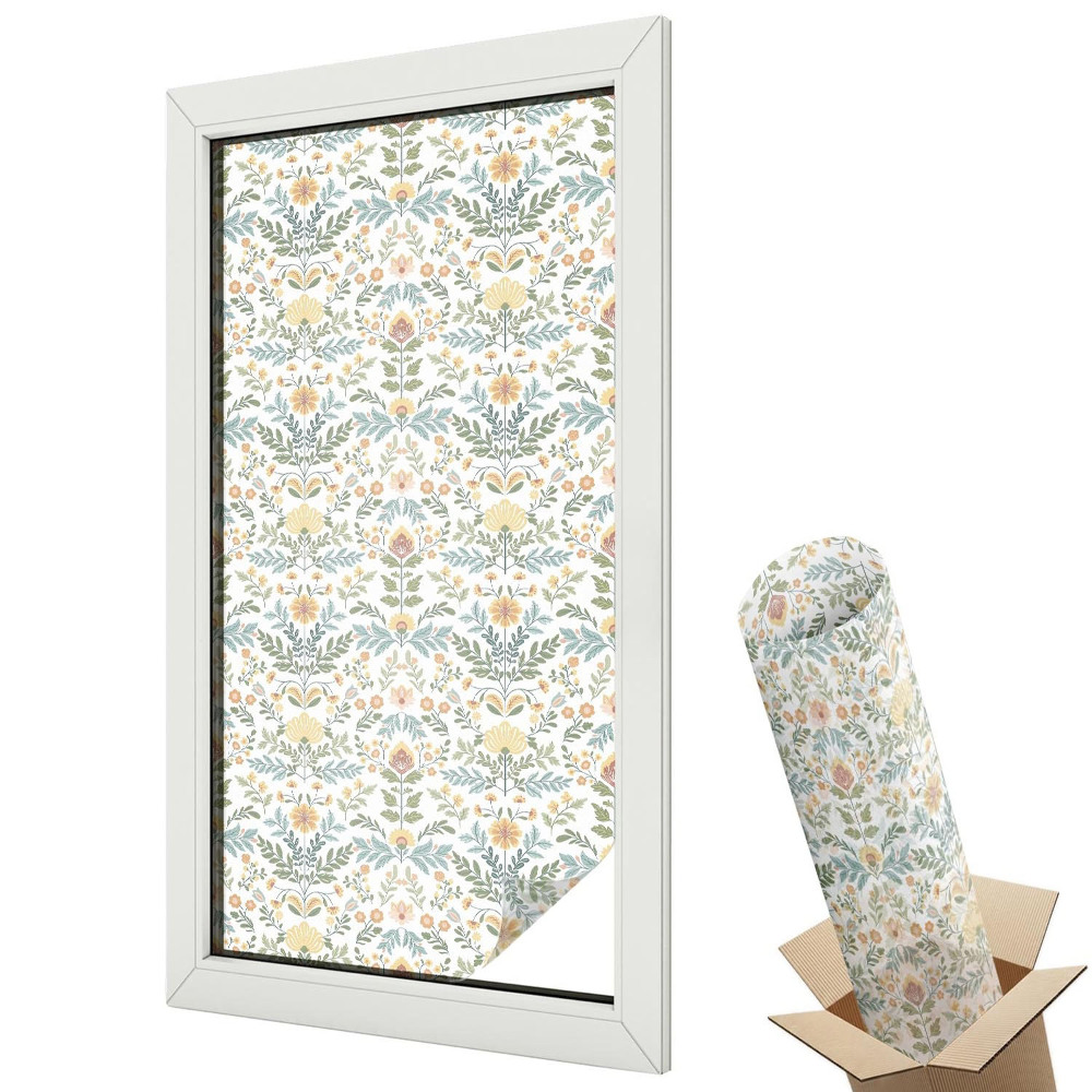 Protipohledová fólie na okna Květinová symetrie