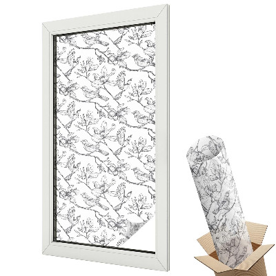 Fólie na okna aby nebylo vidět dovnitř Ptáci a květiny