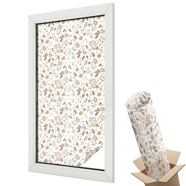 Protipohledová fólie na okna Podzimní vzory