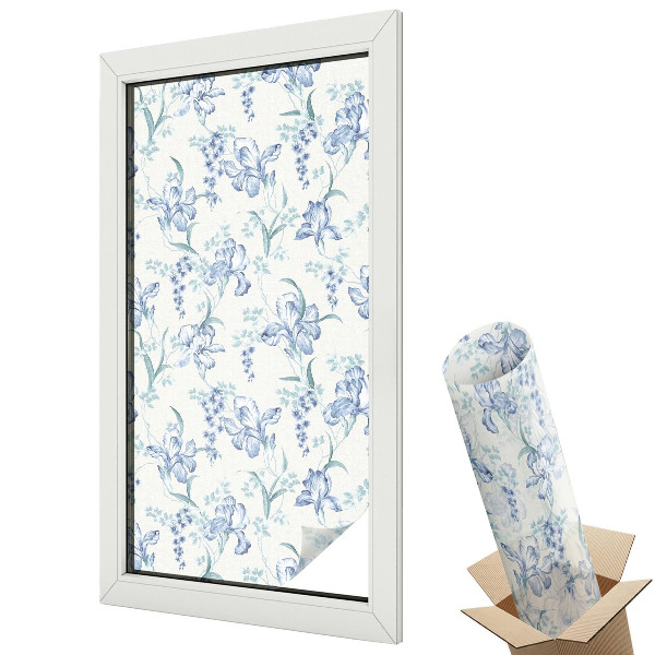 Fólie na okna proti slunci Modré květy