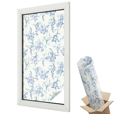 Fólie na okna proti slunci Modré květy