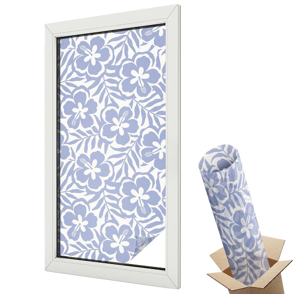 Protipohledová fólie na okna Květy ibišku