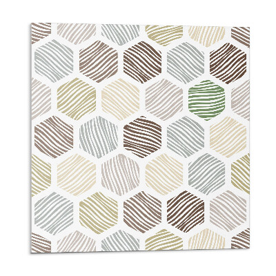 Samolepící podlahové čtverce Šestihranný vzor s čarami