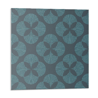 Samolepící podlahové čtverce Květinový vzor s kruhy