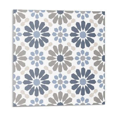 Samolepící podlahové čtverce Květinový vzor v symetrii