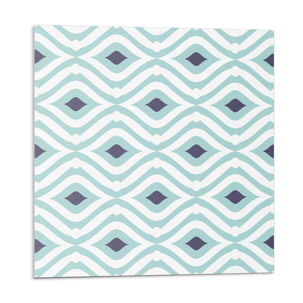 Samolepící podlahové čtverce Vlny a kosočtverce v rytmu