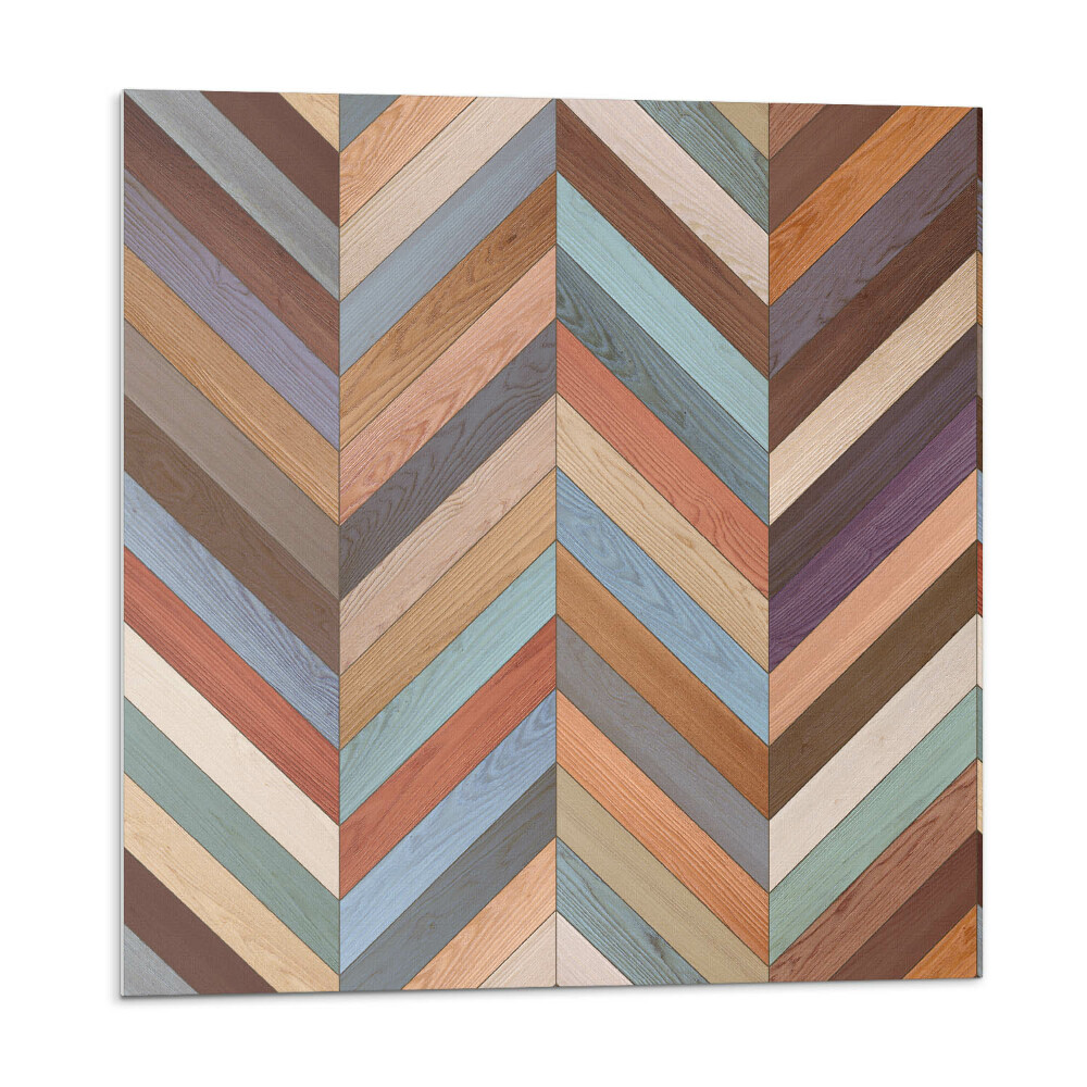 Samolepící podlahové čtverce Vzor rybí kosti vyrobený ze dřeva