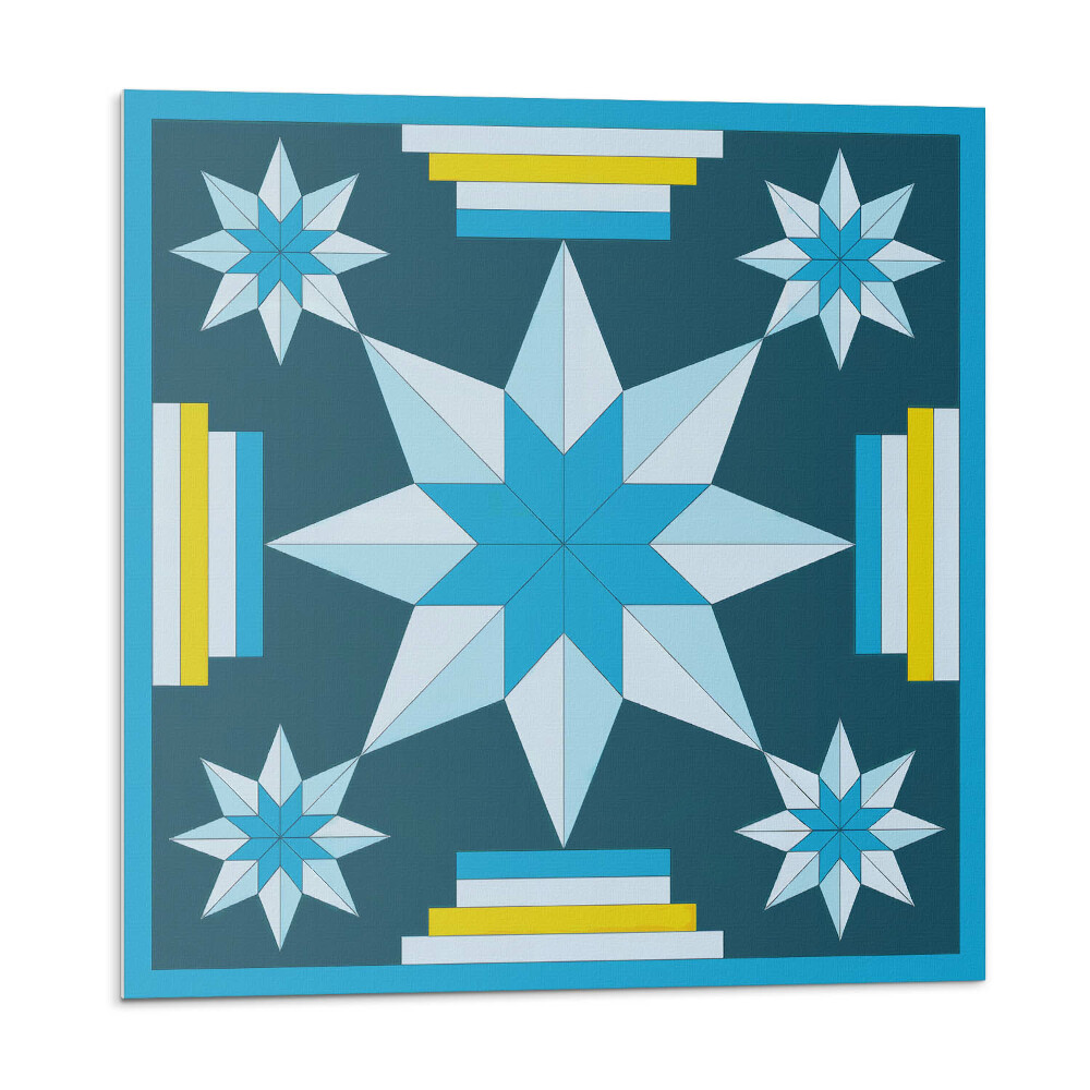 Samolepící podlahové čtverce Geometrické hvězdy v uspořádání