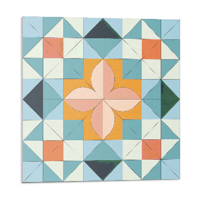 Samolepící dlaždice Geometrický vzor s květinou