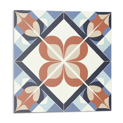 Samolepící podlahové čtverce Symetrický květinový vzor