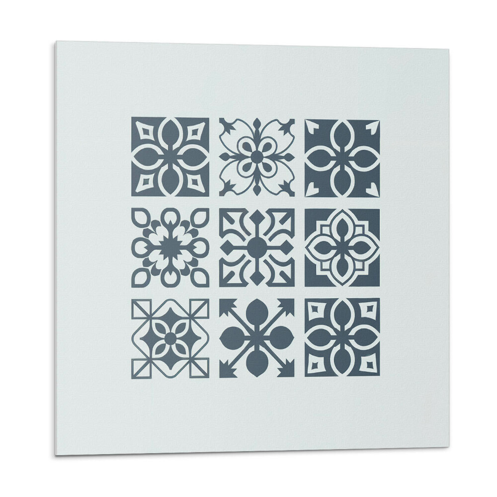 Samolepící podlahové čtverce Geometrické vzory ve čtvercích