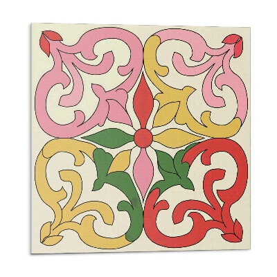 Samolepící dlaždice Květinový vzor s ornamenty