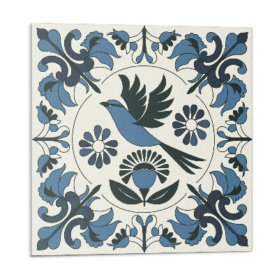Samolepící dlaždice Ptačí a květinový vzor