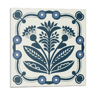 Samolepící podlahové čtverce Květinový vzor s listy