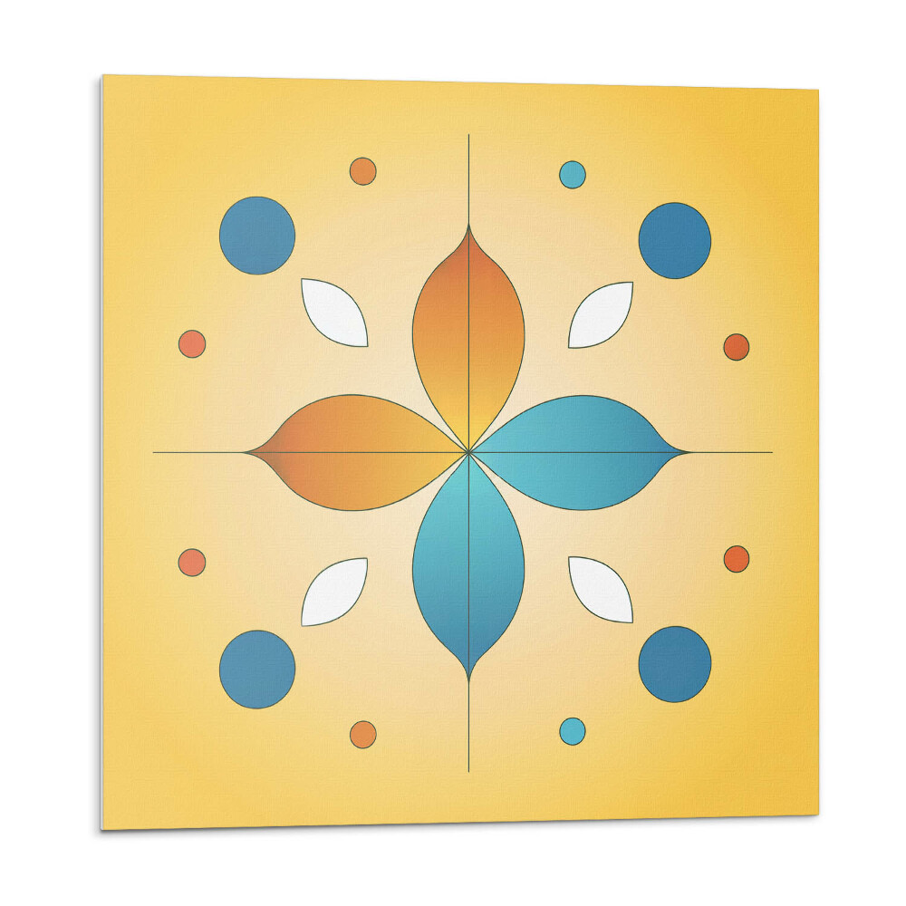 Samolepící podlahové čtverce Geometrický květinový vzor