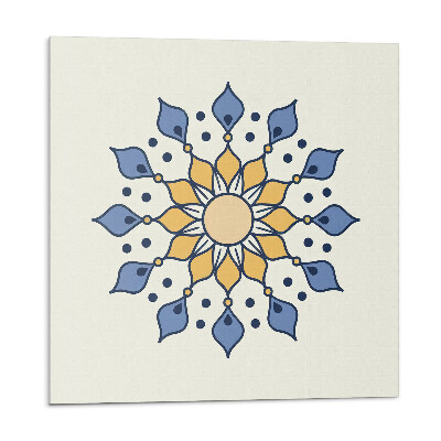 Samolepící podlahové čtverce Mandala s květinovými vzory