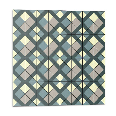 Samolepící podlahové čtverce Geometrický kostkovaný vzor