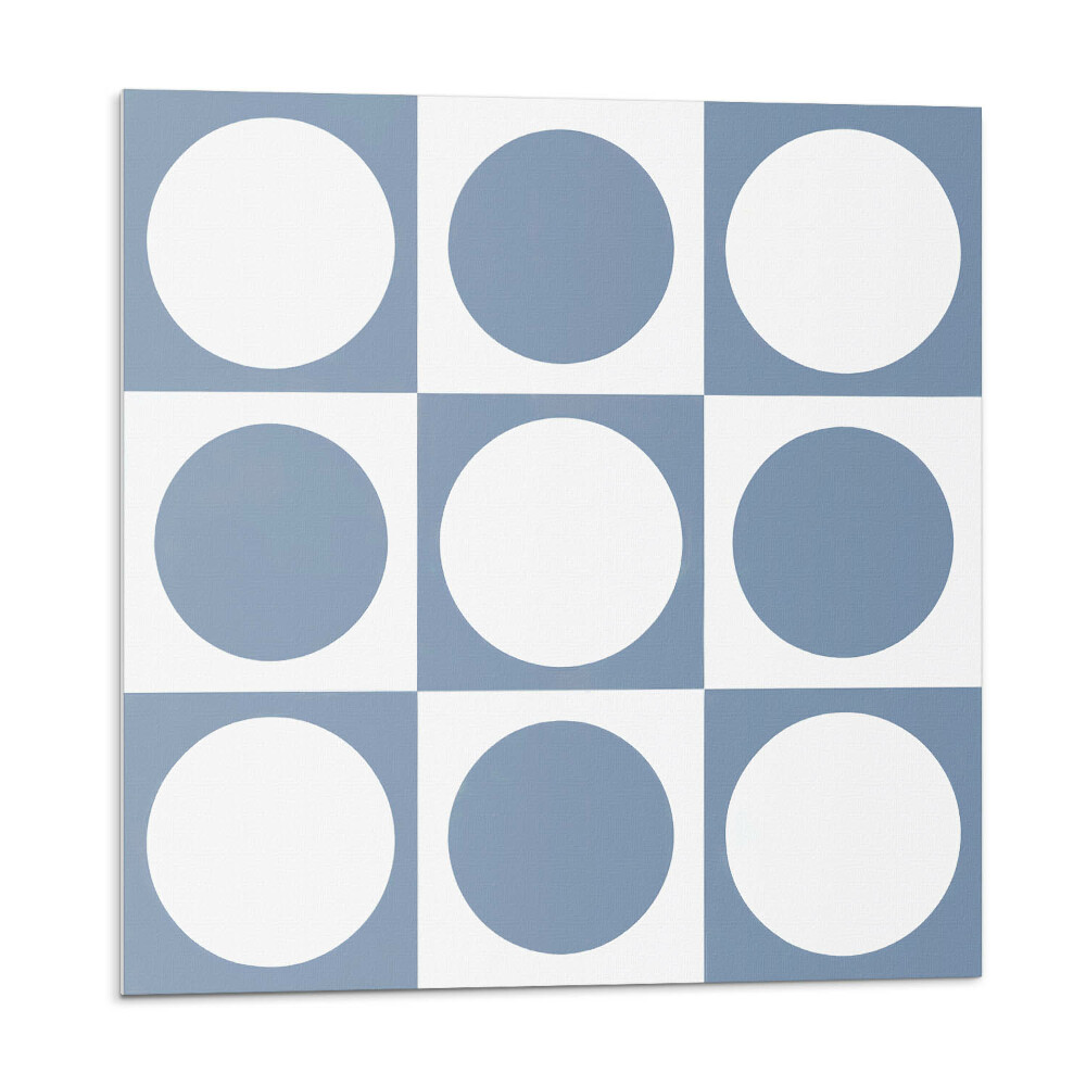 Samolepící podlahové čtverce Geometrické kruhy v mřížce