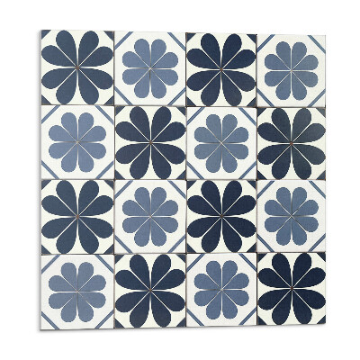 Samolepící podlahové čtverce Květinový vzor na dlaždicích