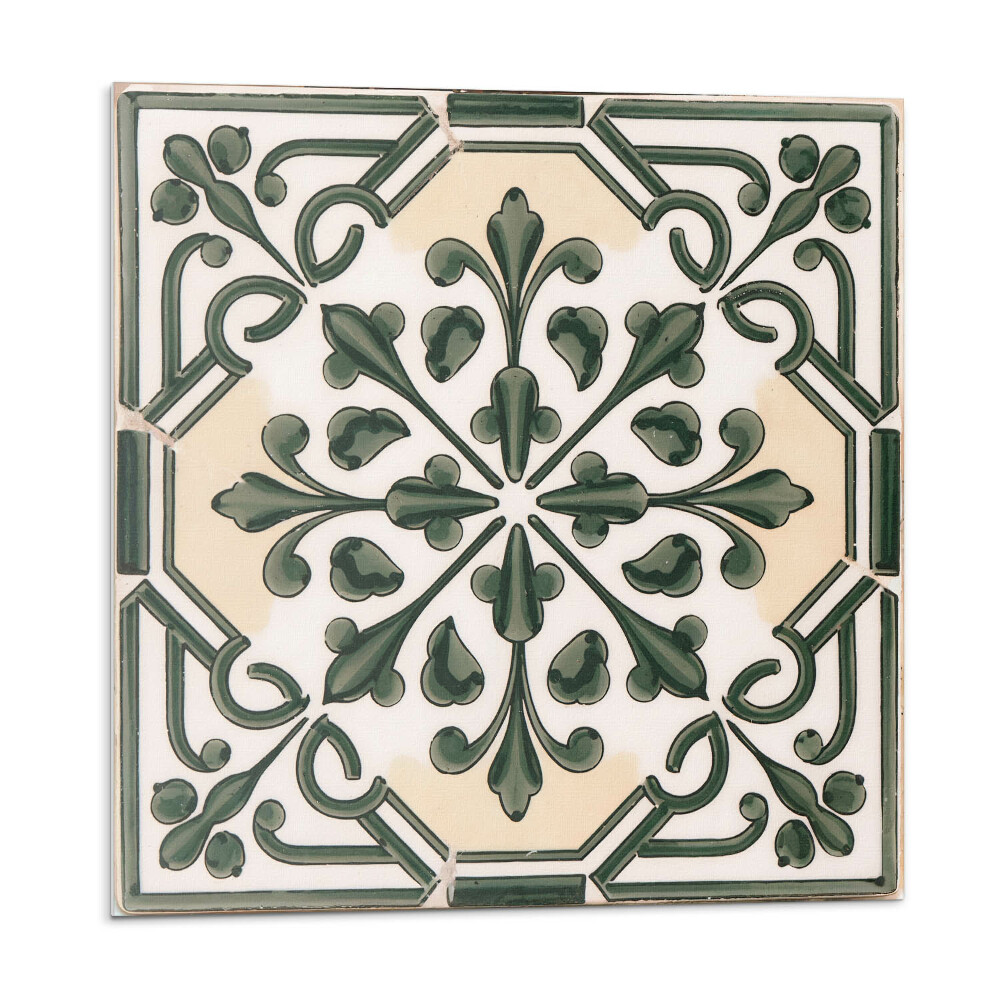 Samolepící podlahové čtverce Rostlinný vzor na dlaždici