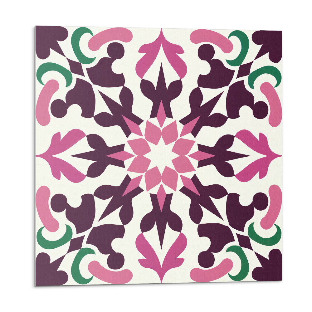 Samolepící podlahové čtverce Symetrický rostlinný vzor