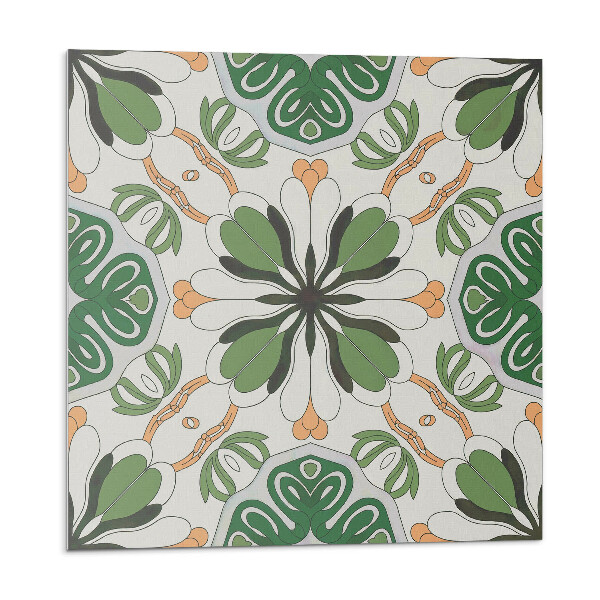 Samolepící podlahové čtverce Květinový vzor v symetrii