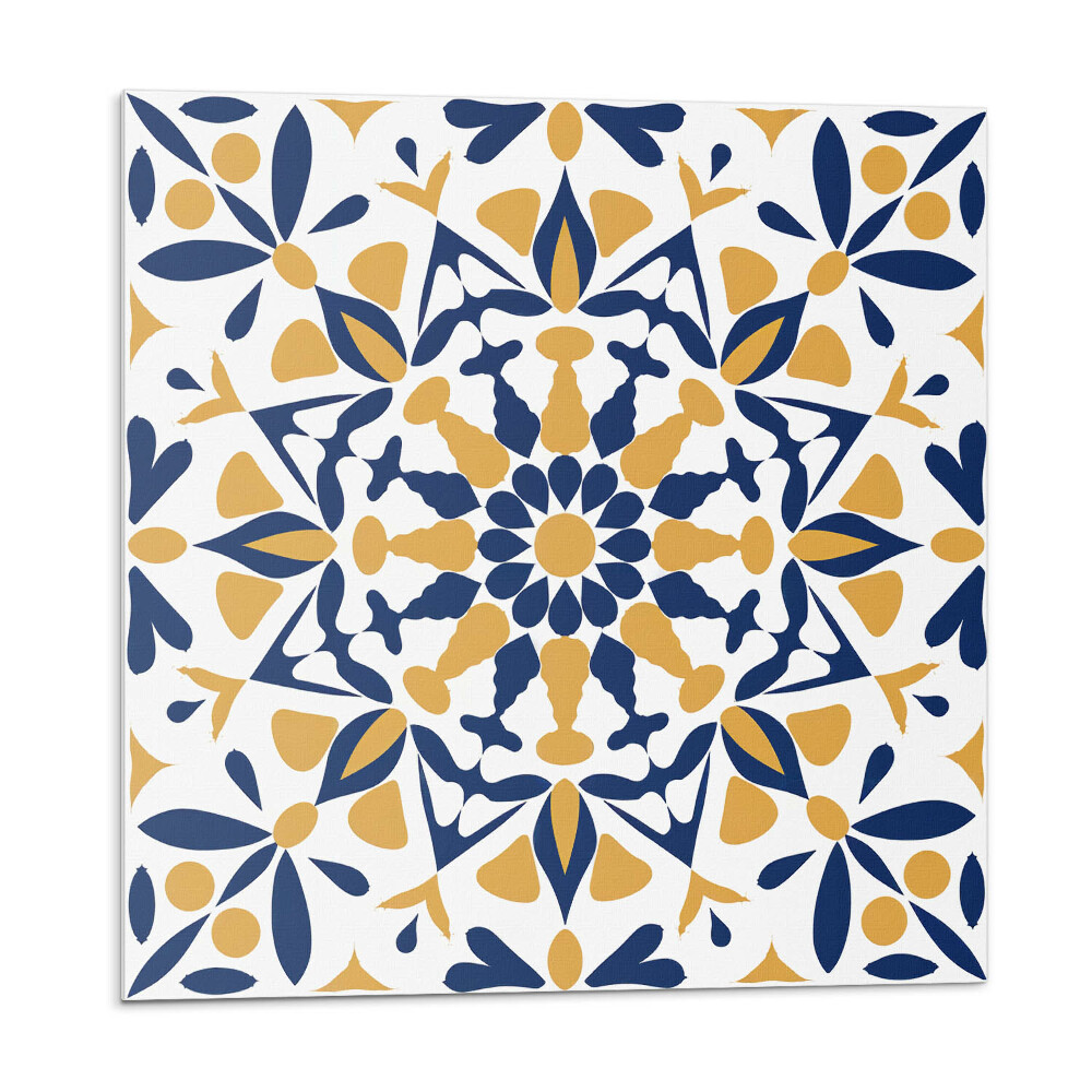 Samolepící podlahové čtverce Květinový vzor v symetrii