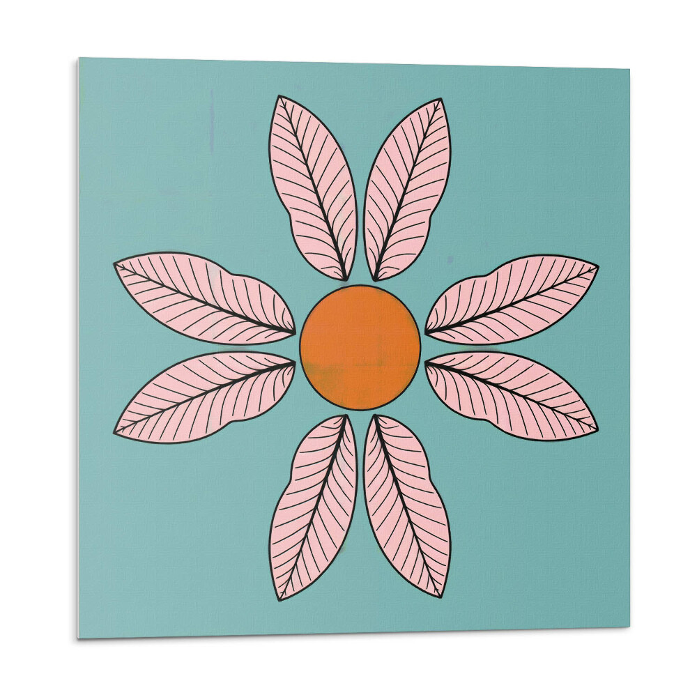 Samolepící dlaždice Květina s listy a slunce