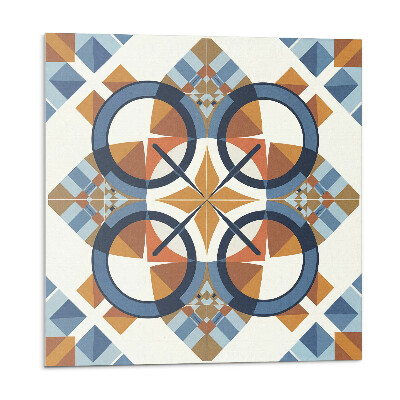 Samolepící podlahové čtverce Geometrický vzor s kruhy