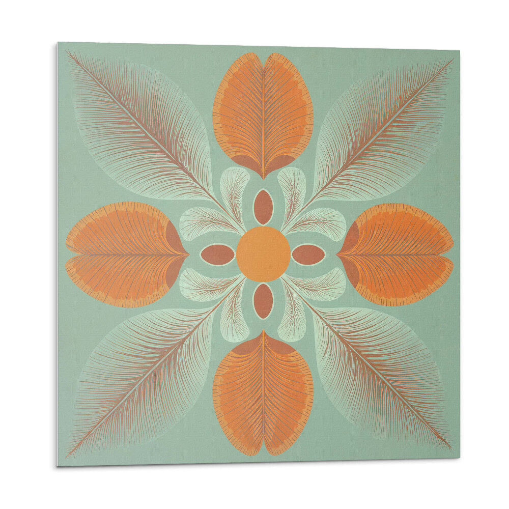 Samolepící podlahové čtverce Květinový vzor s listy