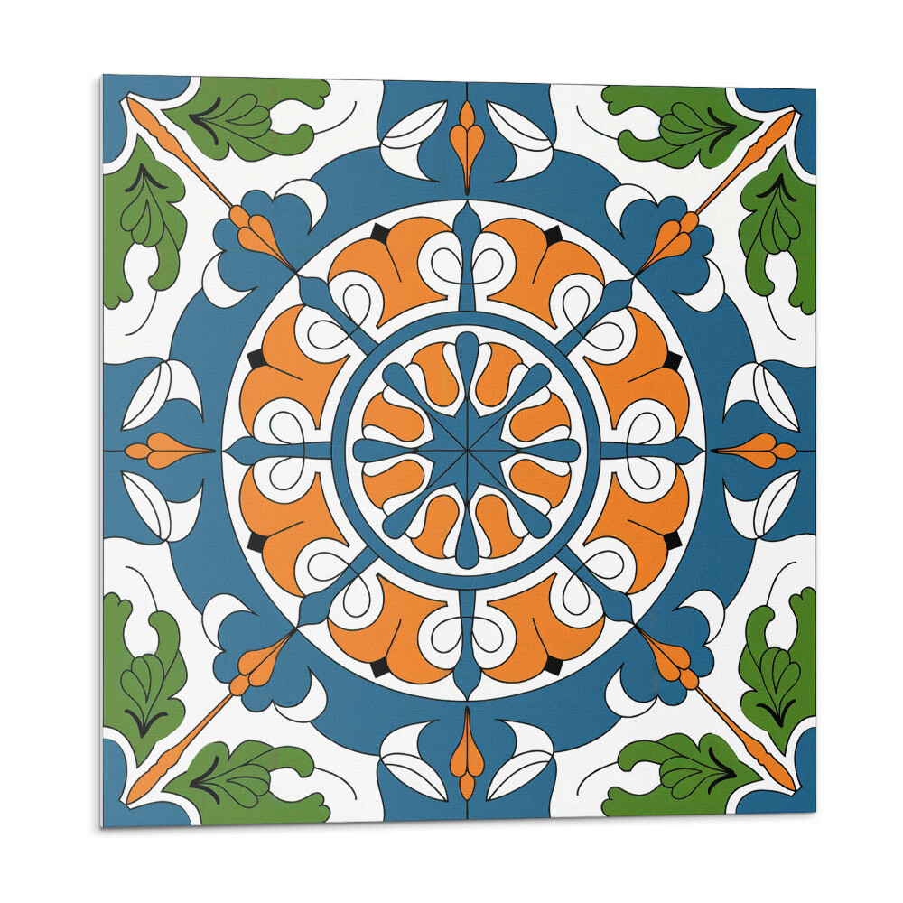 Samolepící podlahové čtverce Dekorativní vzor s rostlinnými motivy