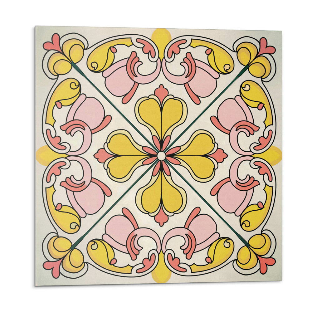 Samolepící dlaždice Květinový vzor s ornamenty