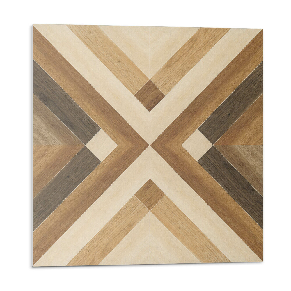 Samolepící podlahové čtverce Geometrický kostkovaný vzor