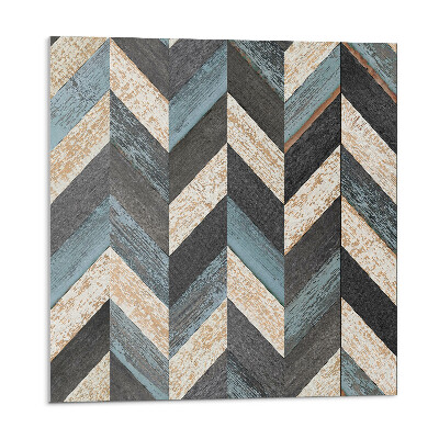 Samolepící podlahové čtverce Cikcak vzor se dřevem