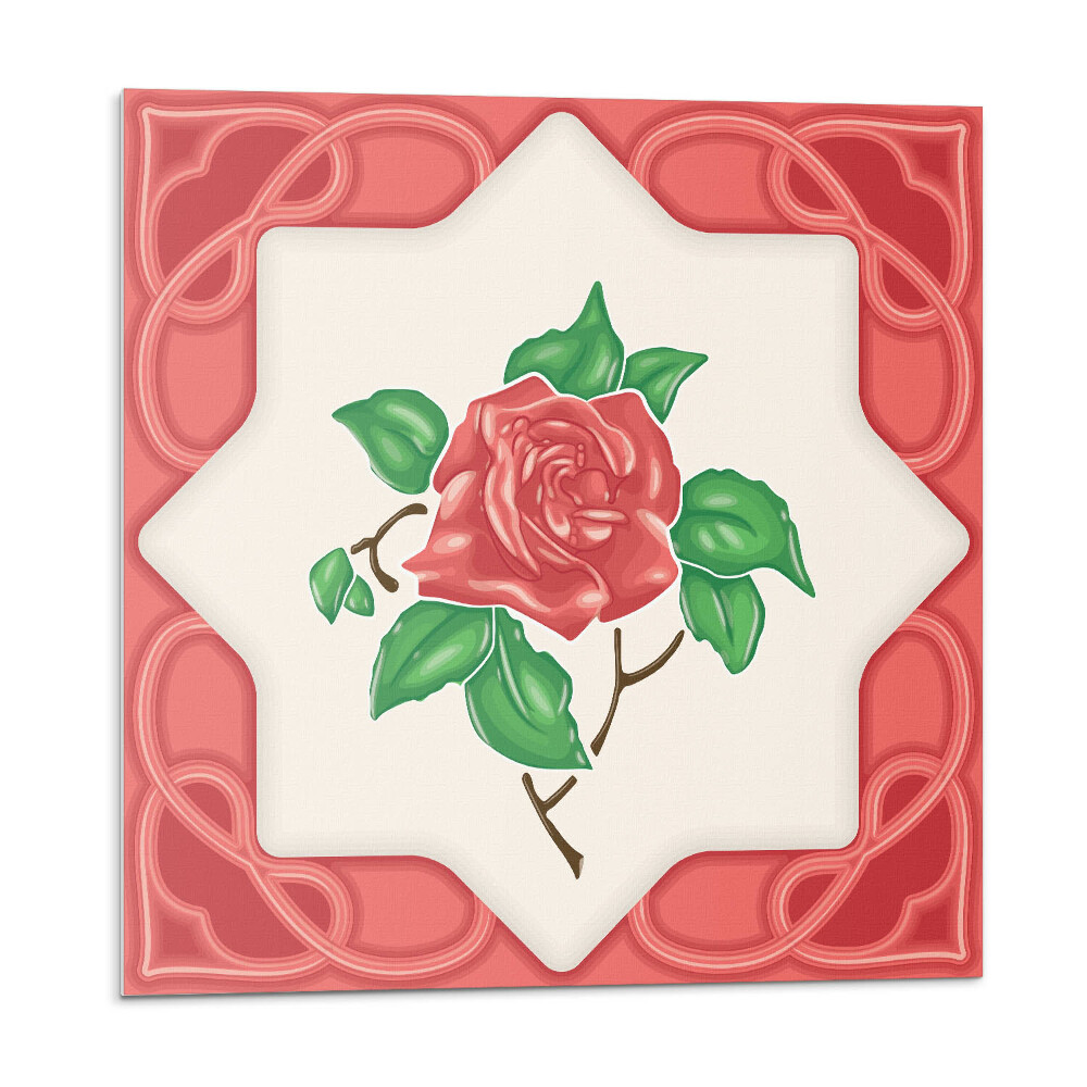 Samolepící podlahové čtverce Květinová kompozice v rámu