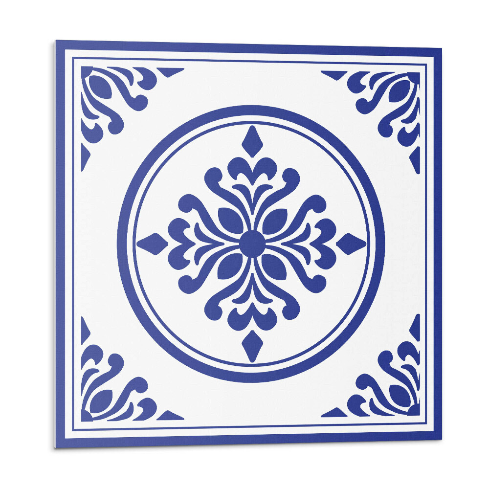 Samolepící dlaždice Vzor s kruhem a květinami