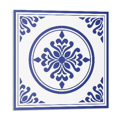 Samolepící dlaždice Vzor s kruhem a květinami