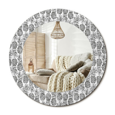 Kulaté dekorační zrcadlo na zeď Ananas