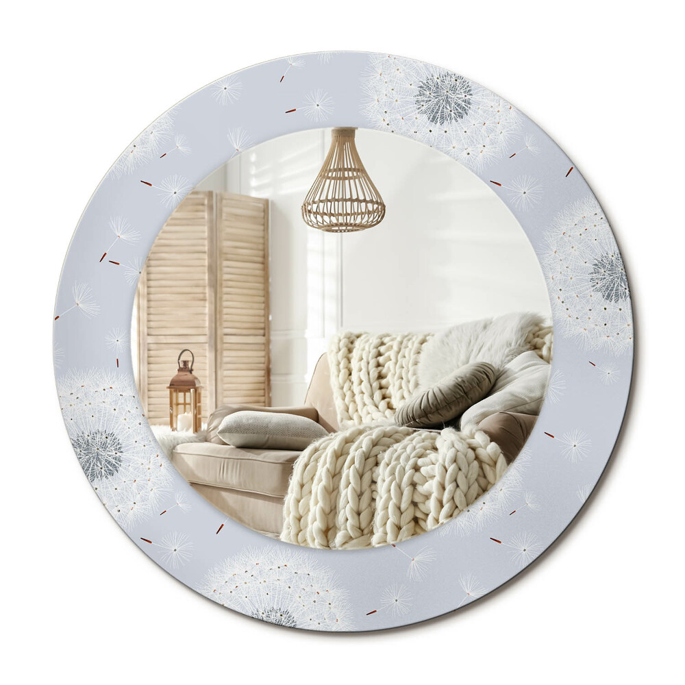 Kulaté dekorační zrcadlo na zeď Pampelišky