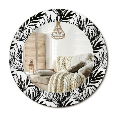 Kulaté dekorační zrcadlo na zeď Monstera