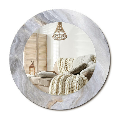 Kulaté zrcadlo rám s potiskem Abstraktní mramor